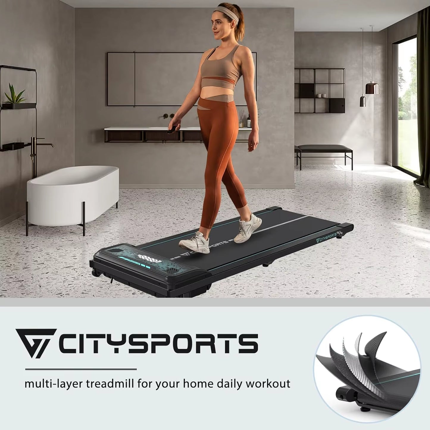6 Km/H Electric Walking Treadmill - Bluetooth-Enabled Compact Treadmill with LED Display for Home/Office